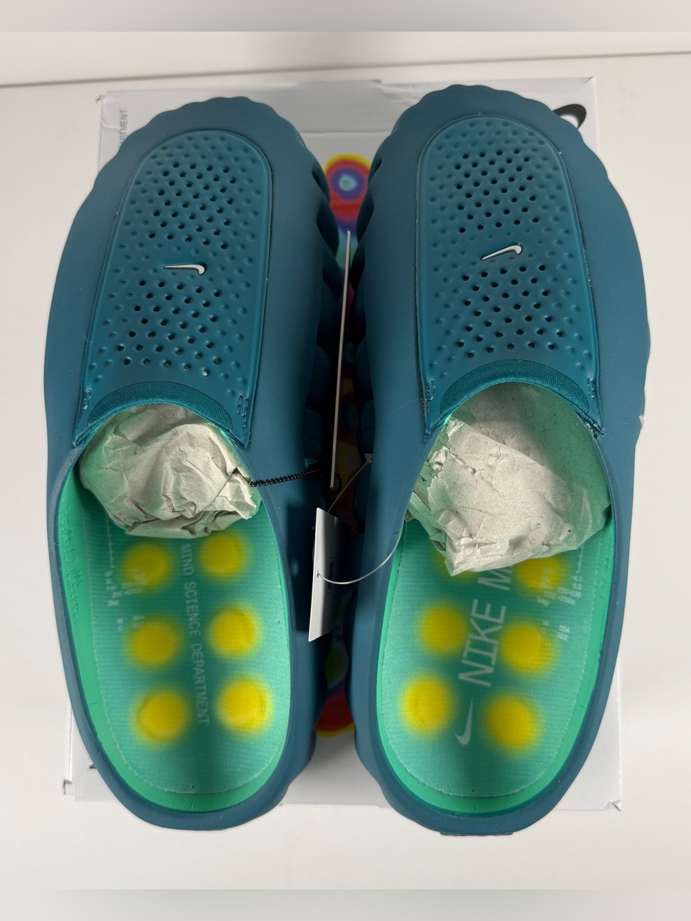 Nike Mind 001 Slide Geode Teal Light Menta HQ4307 301 Mens Size 9 - Picture 4 of 8